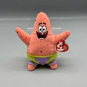 2004 ty Original Beanie Babies Sponge Bob Squarepants Movie Patrick Star Plush